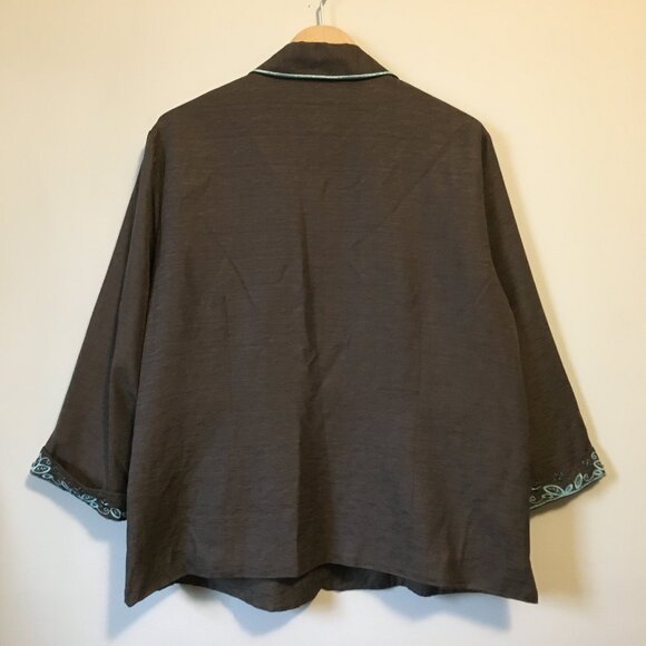 Vintage Fusion 100% Silk Floral Embroidered & Sequined Dress Jacket - Picture 2 of 16